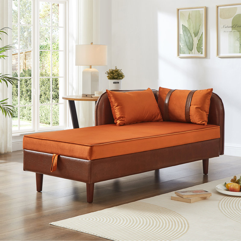 Chaise longue avec rangement Modern Upholstery, Orange