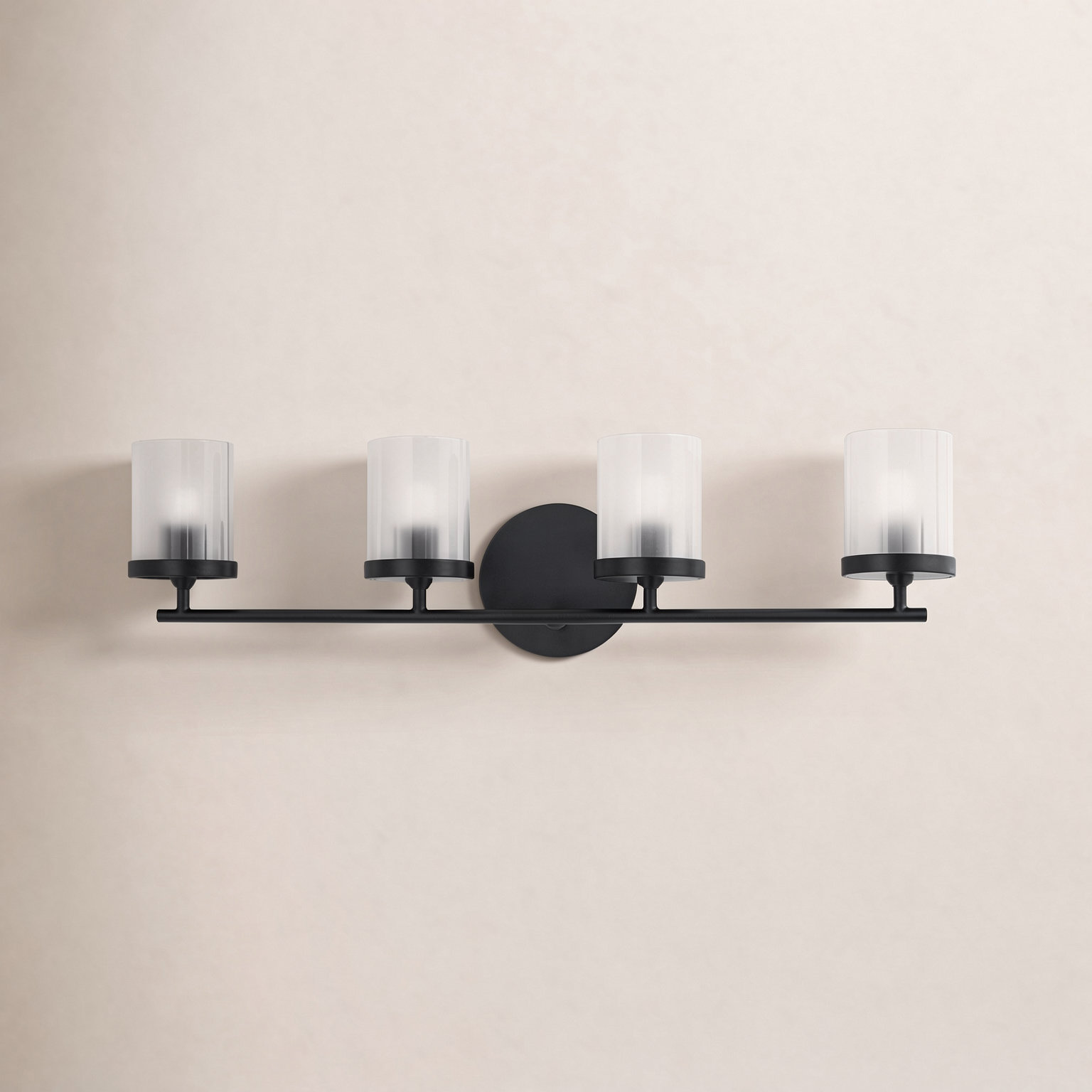 4 Light Dimmable Vanity Light, Soft Black