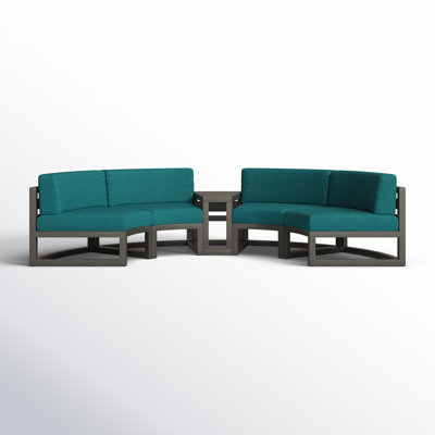 Bergeron Outdoor Curved Patio Sectional with Sunbrella Cushions by Joss & Main
