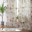 Crushed Sheer Curtains 84 Inch Length 2 Panels Set, Sheer Floral Curtains Printed Drapes On Sheers, Rod Pocket Light Filtering Window Sheers (2 Panels, 42" X 84")
