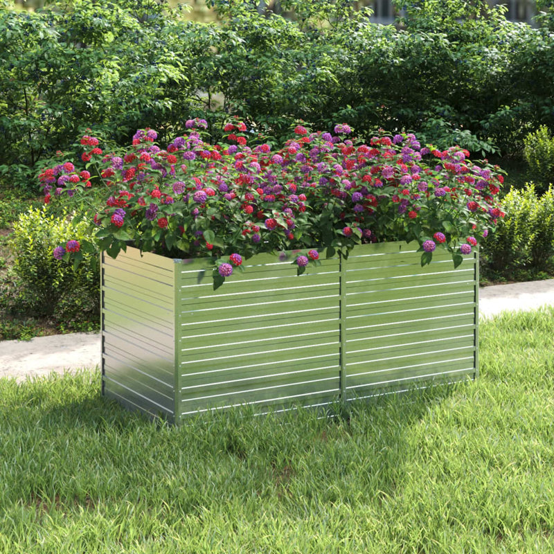 Alezander Metal Raised Flower Bed, 77cm H x 160cm W x 80cm D