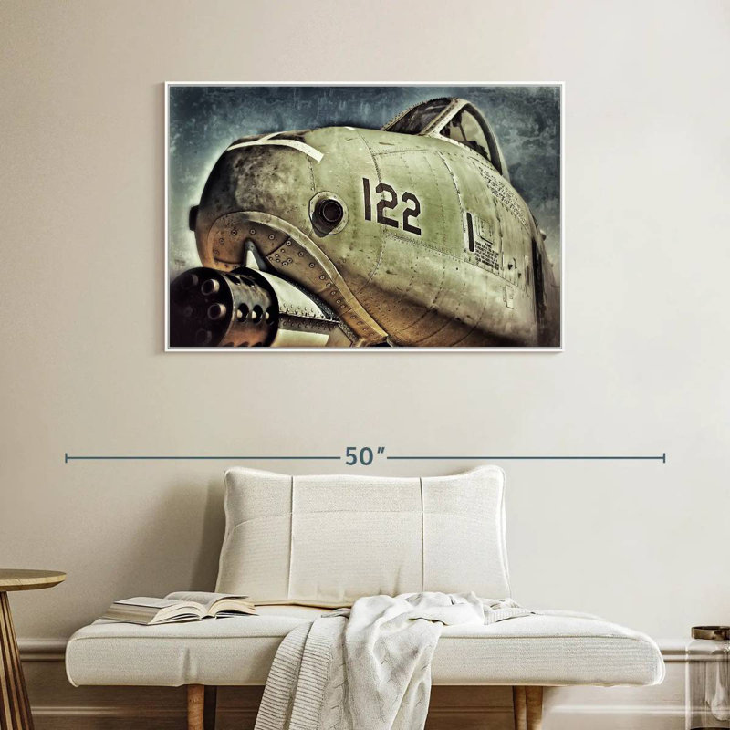 Avion à réaction Air Force, Cadre flottant blanc, 40 po x 27 po