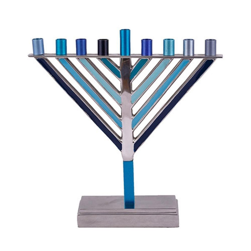 Menora chabad hanoukka menora, Bleu, H 8,5 po x l 8,5 po x P 2 po