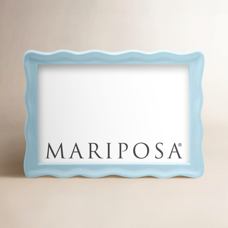 Wavy Metal Picture Frame, Blue, 4" W x 6" H