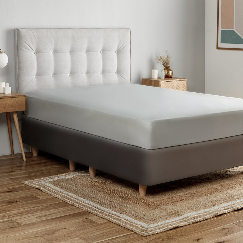 Silentnight Cotton Rich Soft Fitted Sheet, Grey, Small Double (4')