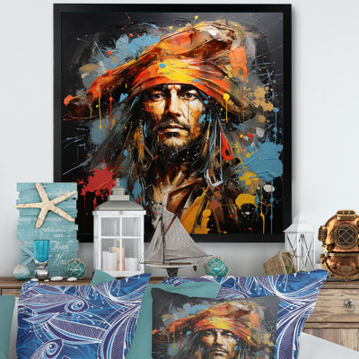 Popart pirate graphite Portrait - art mural pirate