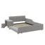 Lit tapissier double Ilyne, lit pour mère et enfant avec bureau de chevet et petit tabouret rond-131025354-168072809