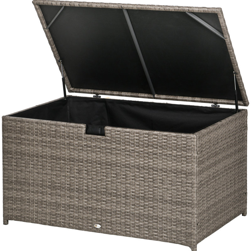 Rangement extérieur gris - Boîte imperméable de 113 gallons pour l'intérieur et l'extérieur