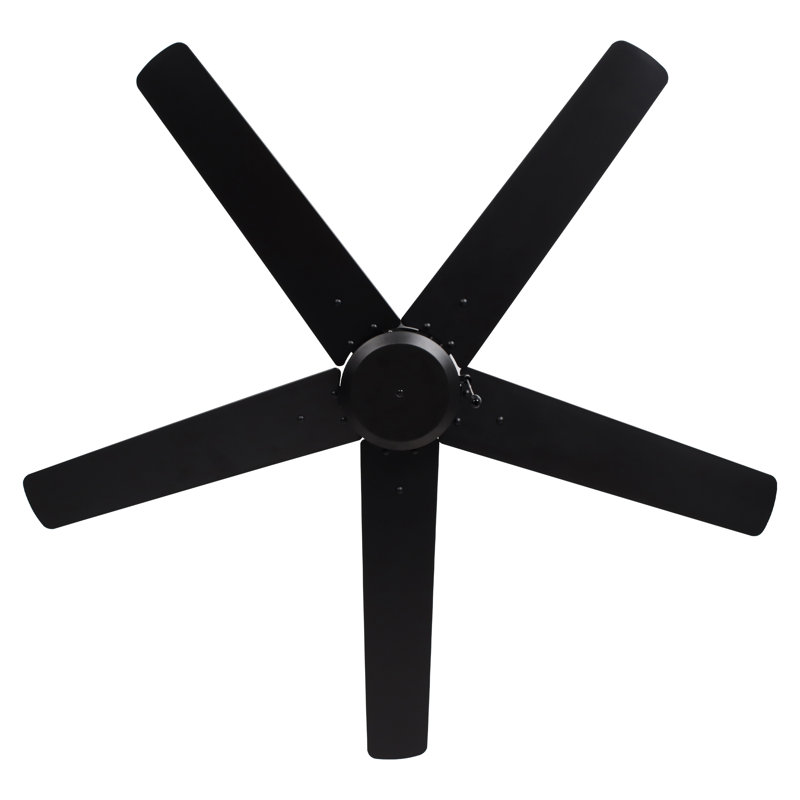 Phung 52" 5-Blade Indoor Ceiling Fan, Matte Black, Matte Black