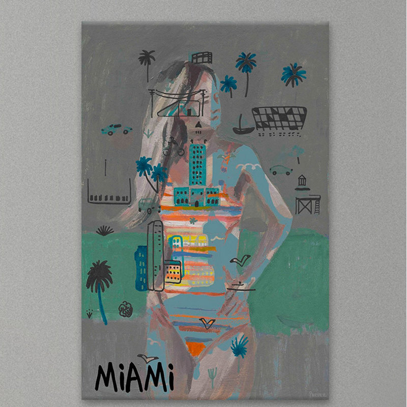 Parvez Taj - Wrapped Canvas Painting, 45cm H x 30cm W