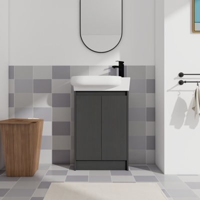 23" Freestanding Bathroom Vanity With Sink, Ideal For Small Bathrooms