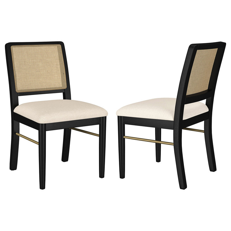 Benson Black Rattan Cane Dining Side Chair(Only Dining Chairs)