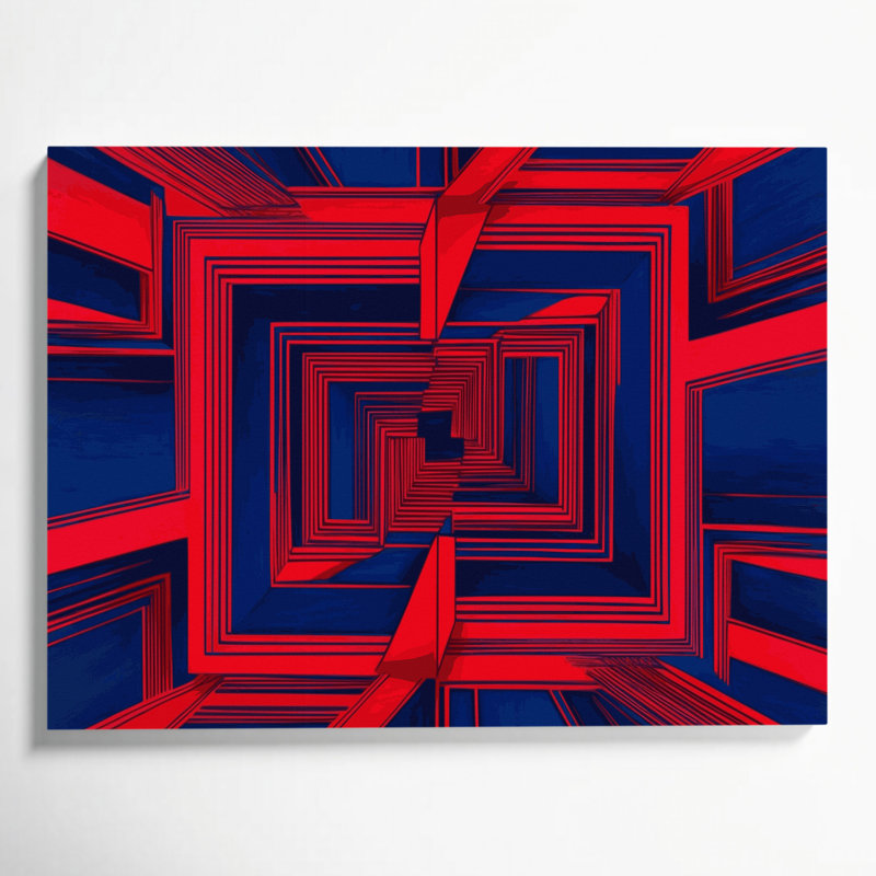 Art mural rigide sur toile bleue, H 12 po x l 18 po