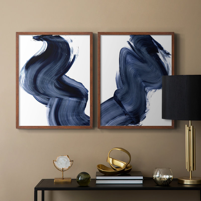 «Passing Waves I», reproduction encadrée de qualité supérieure - prête à être accrochée - aucun clou requis - aucun clou requis