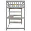 Size Loft Bed With Storage Shelves And Under-Bed Desk, Grey