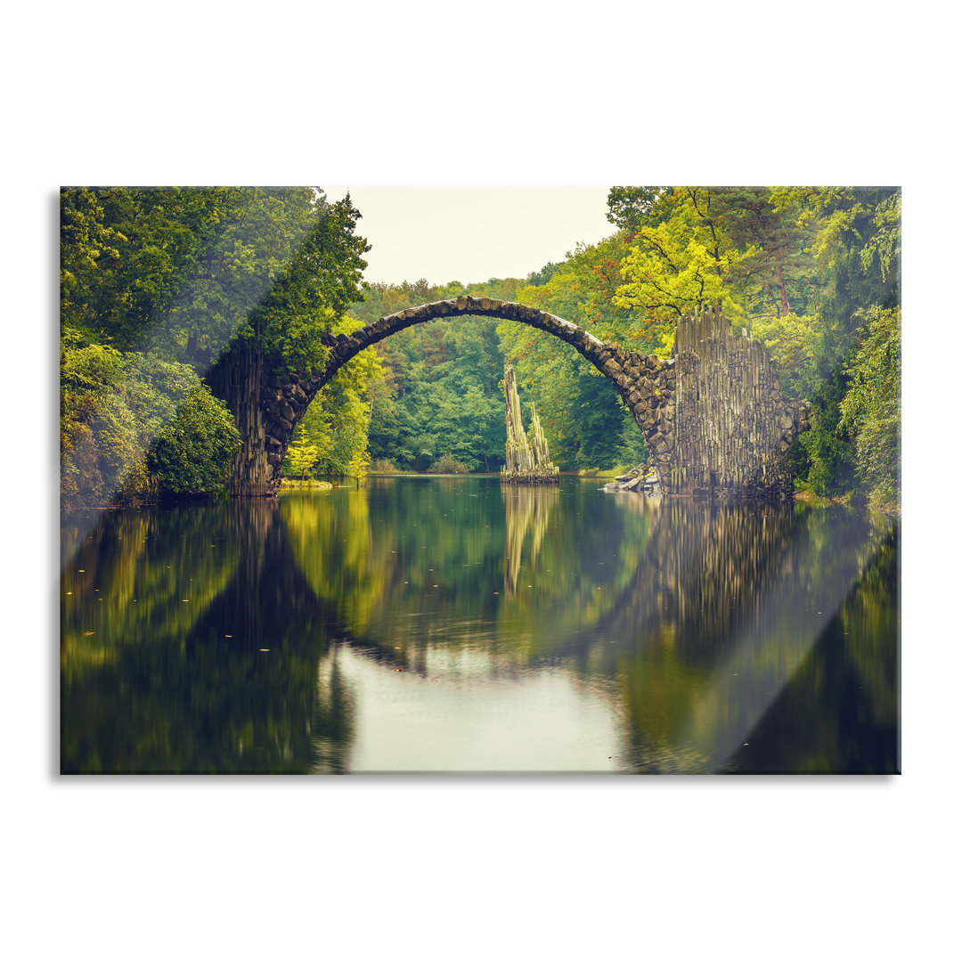 Glasbild Rakotz-Brücke Kromlau Reflexion