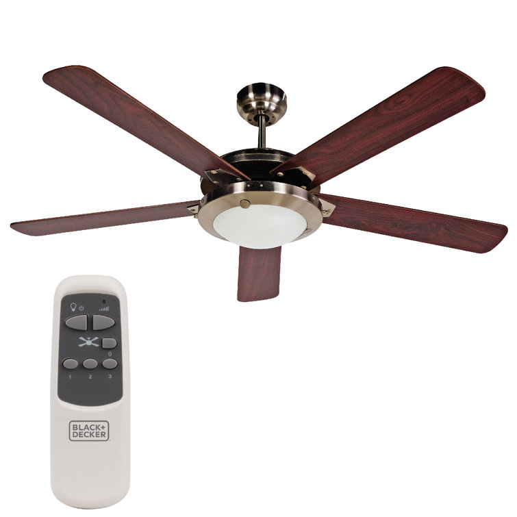 Black + Decker 52 3-Blade Ceiling Fan with Light Kit and Remote