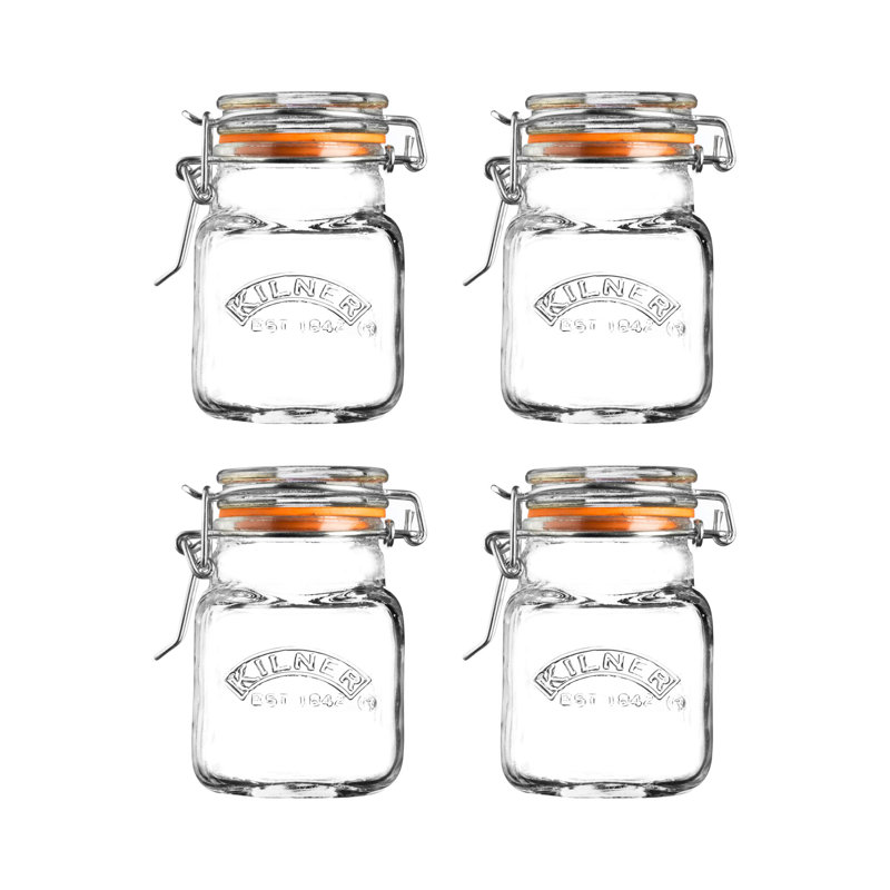 Kilner clip top square spice jar 70ML, 6