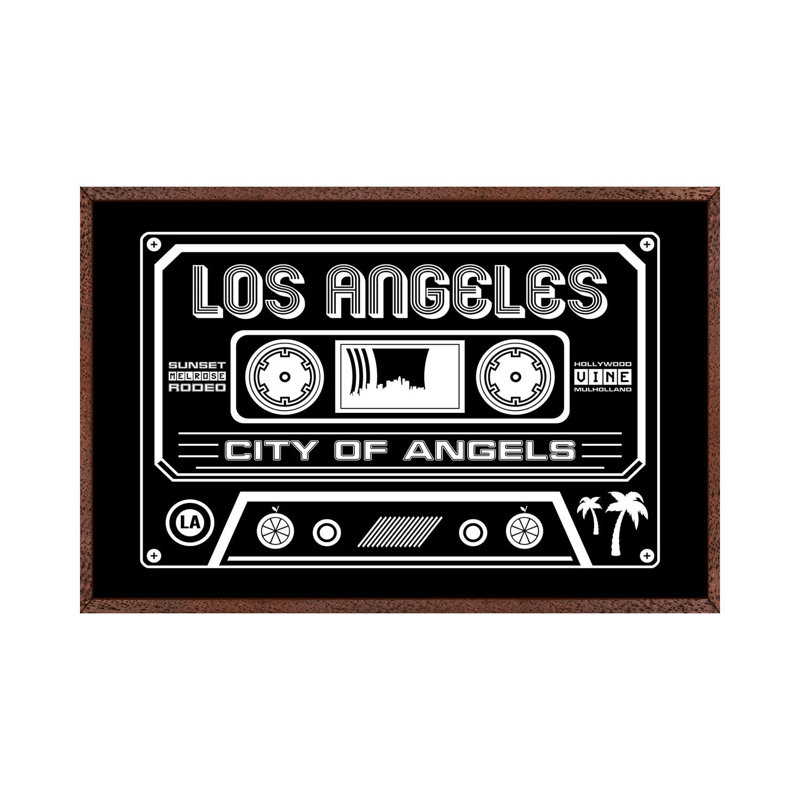 Los Angeles Cassette, Dark Background by Benton Park Prints - Print on Canvas, 66.04 cm H x 45.72 cm W