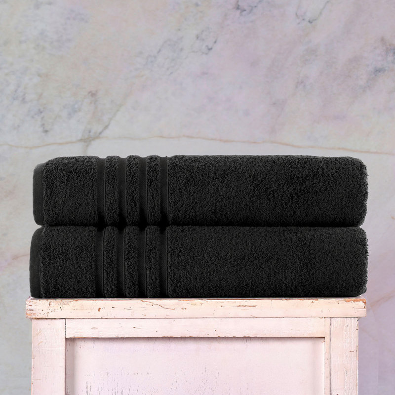 Jumbo Large Bath Sheets Towels 2 Pack Soft and Absorbent, Premium Quality 100% Cotton Towels (Bath Sheet), Black