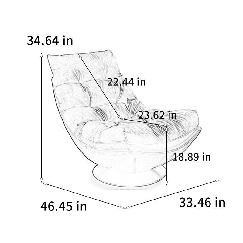 Chaise rotative rétro et élégante, Brun grisâtre