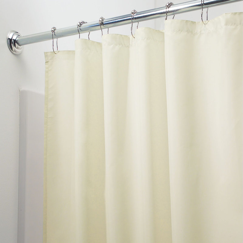 Ensemble de 2 rideaux de douche en polyester uni iDesign - 72 po x 72 po - Blanc, Brun