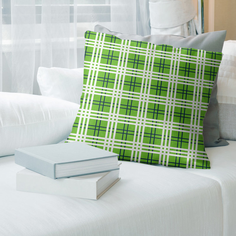 Coussin Los Angeles, 20 po X 20 po, Housse de coussin seulement - sans coussin, Vert / blanc Seattle 