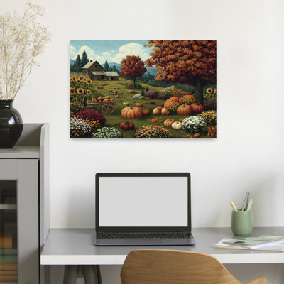 Art contemporain contemporain, paysage d'automne abstrait rustique