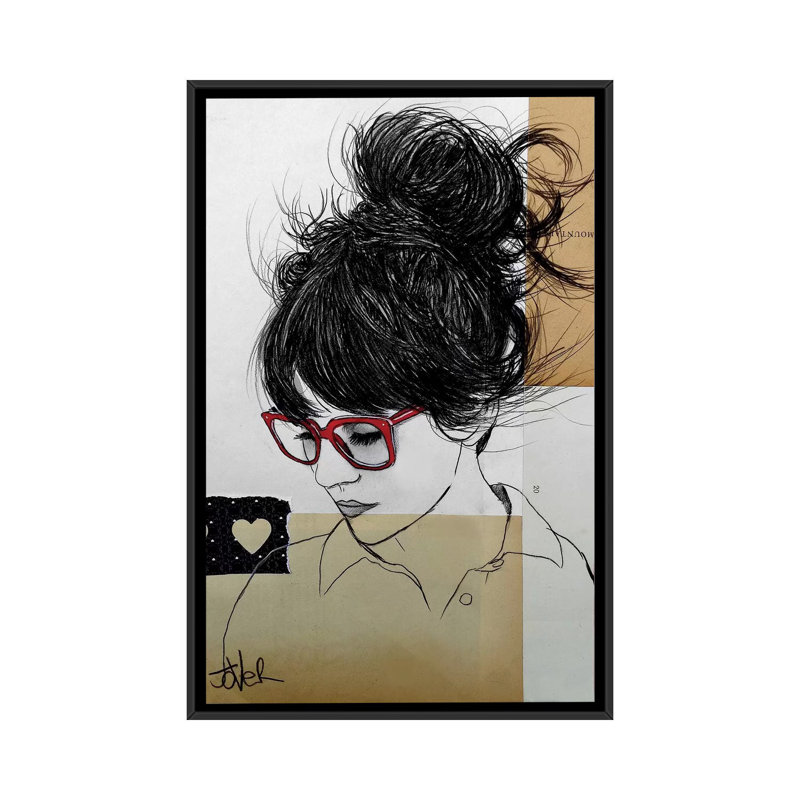 «Parfois, vous volez», impression sur toile tendue, H 26 po x l 18 po x P 1,5 po, Toile encadrée noire, Pas de tapis