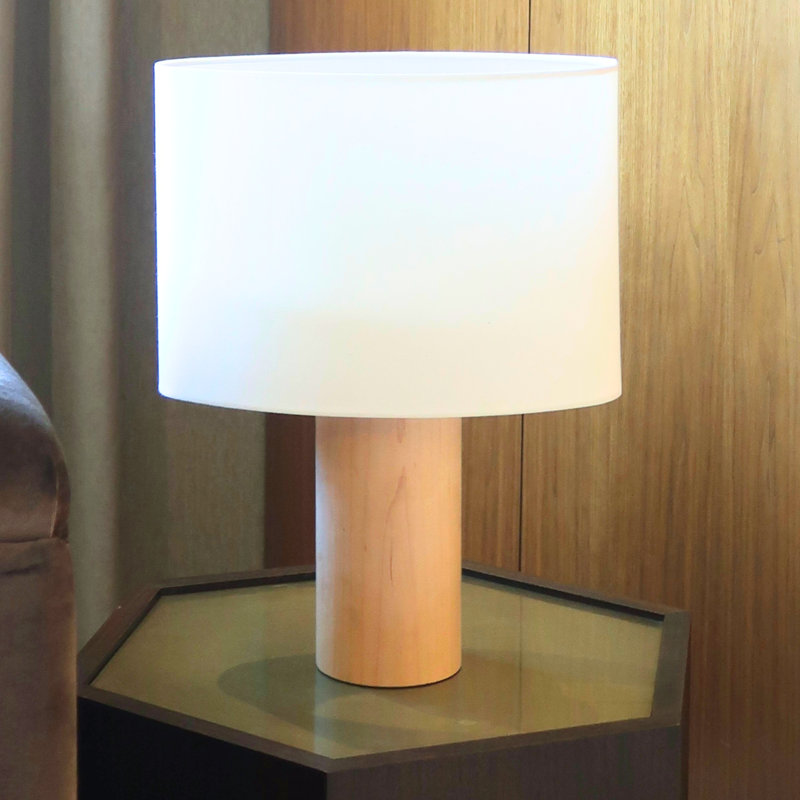 Mia 15.75" Midcentury LED Table Lamp With Maple Wood Base