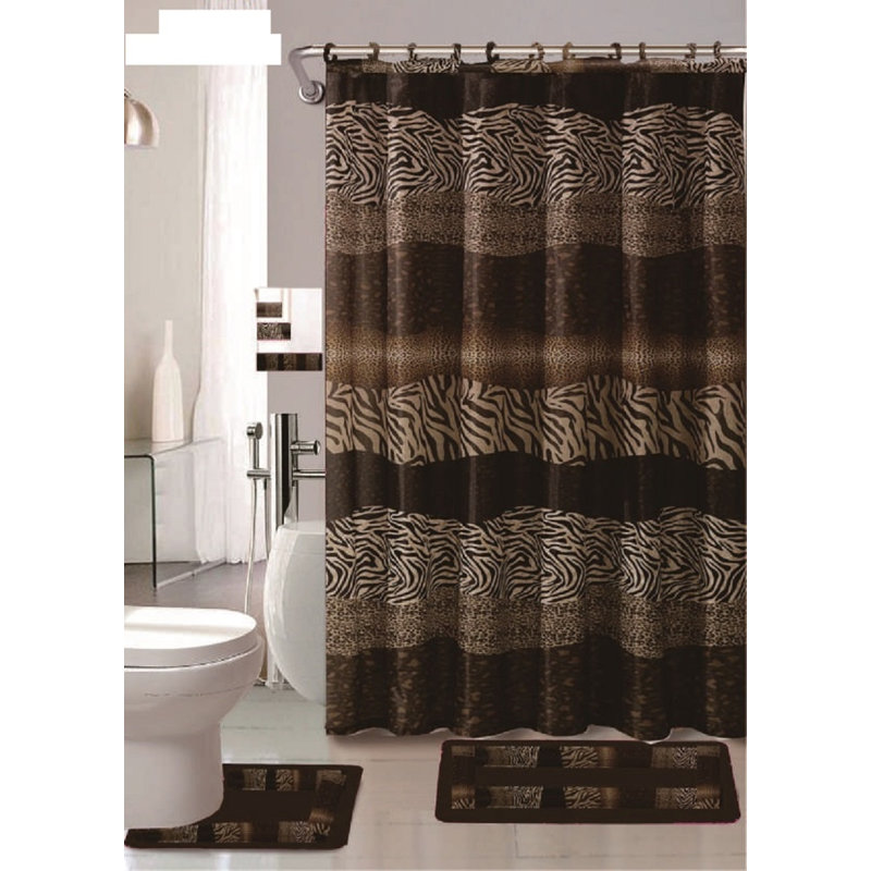 Animal Print Shower Curtain with Hooks Included