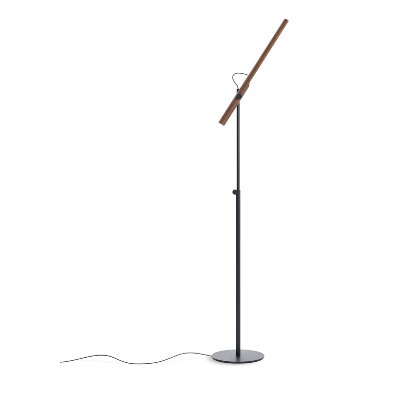 Type A LED Task Floor Lamp, Walnut, Oblivion