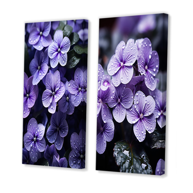 «Violets Whispering Photo», 2 pièces, H 20 po x l 24 po, Toile tendue