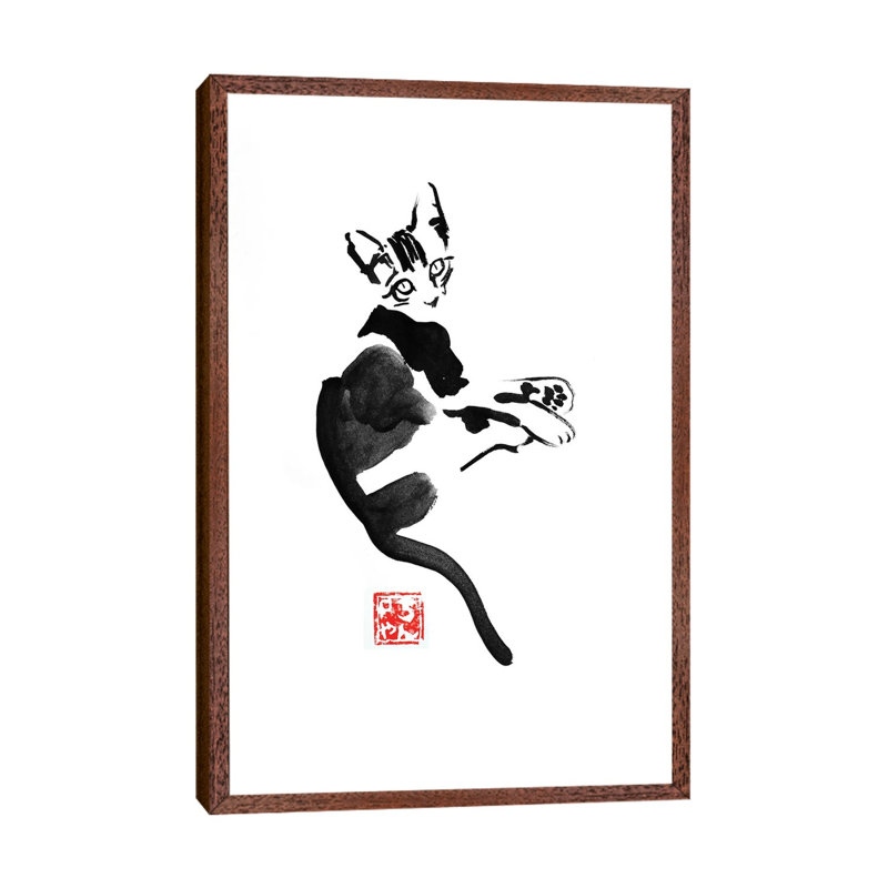 Couché by Péchane - Print on Canvas, 66.04 cm H x 45.72 cm W, Classic Brown Wood Framed