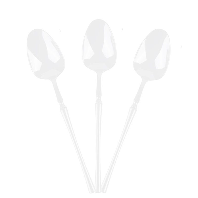 Cuillères à soupe jetables en plastique blanc Ecoqualité de la collection Infinity 192 invités