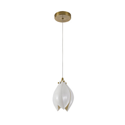 Transitional 1-Light Bronze Floral Pendant 