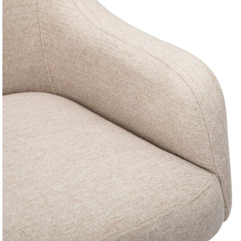 Fauteuil capitonné beige Bomer