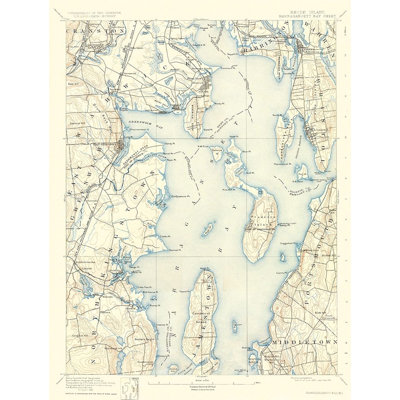 Narragansett, Rhode Island, feuille - USGS, 1892, affiche par USGS USGS (24 X 36) RINA0001