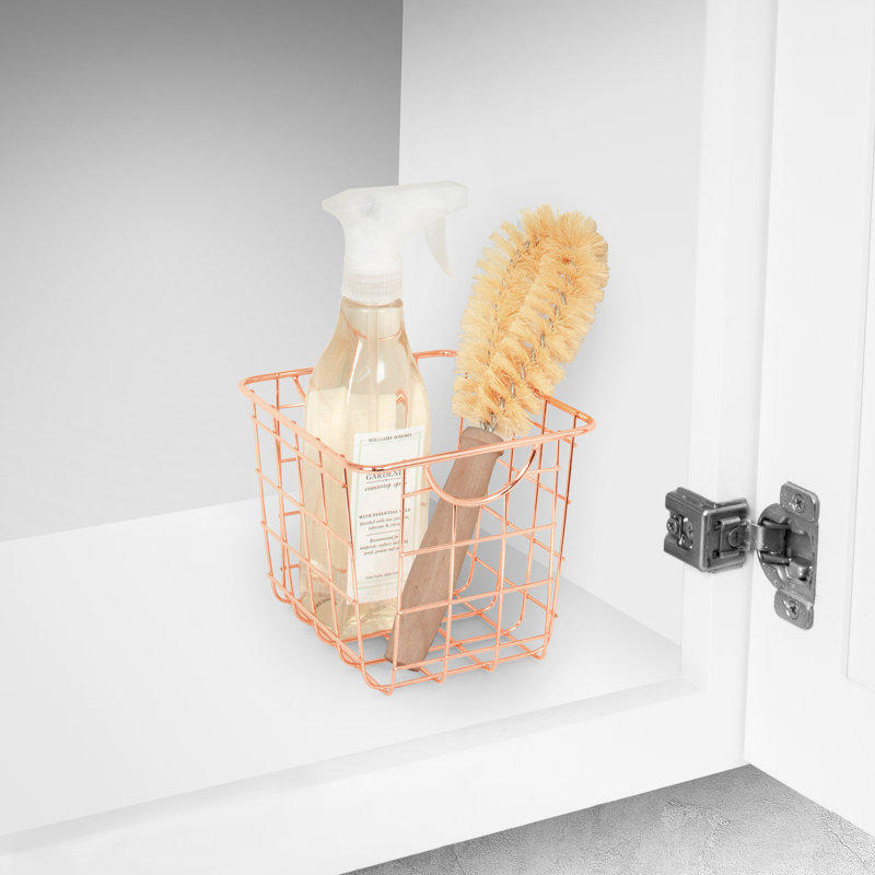 Canal d’utilité/panier en métal, H 12,5 po x l 18,75 po x P 7,5 po, Cuivre