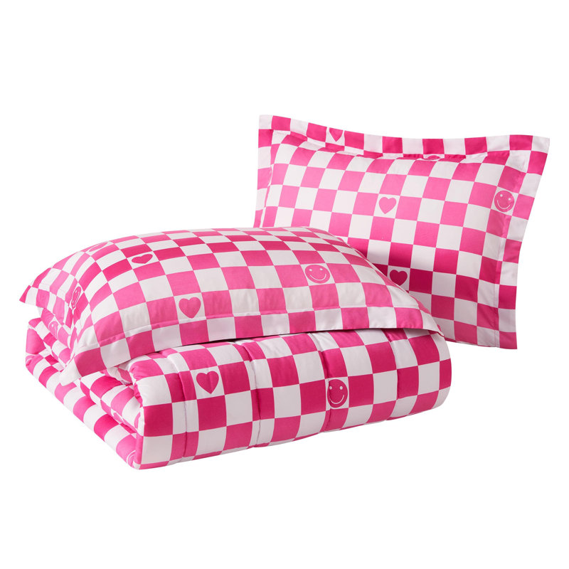 Ensemble d'édredon en microfibre rose pâle ALEX + BELLA, Édredon pour lit simple + 1 taie décorative stan