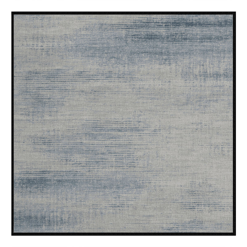 Machine Washable Abstract Gray Area Rug, Square 7'