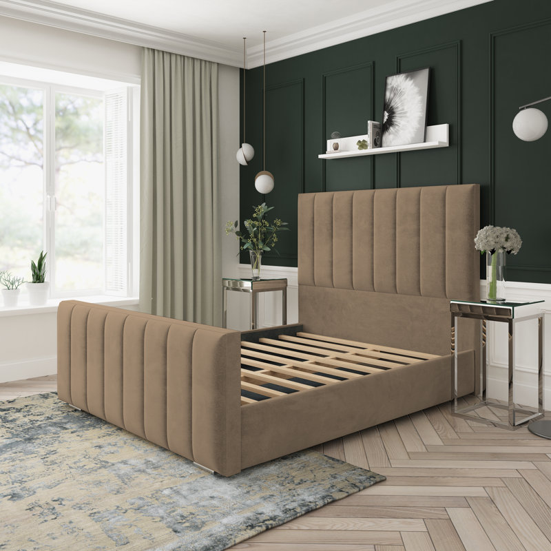 Upholstered Bed, Double (4'6), Mink
