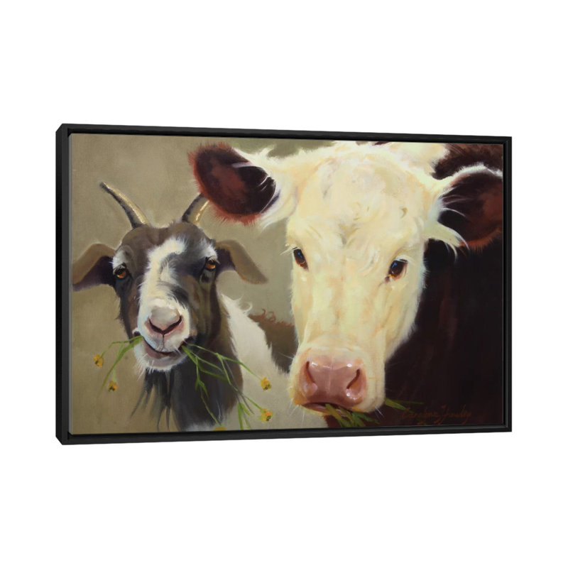 «Farm Pals I», impression sur toile, H 18 po x l 26 po x P 1,5 po, Toile encadrée noire