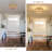 Boho Light Fixtures 3-Light Farmhouse Rattan Ceiling Light Flush Mount With Hand-Woven Shade