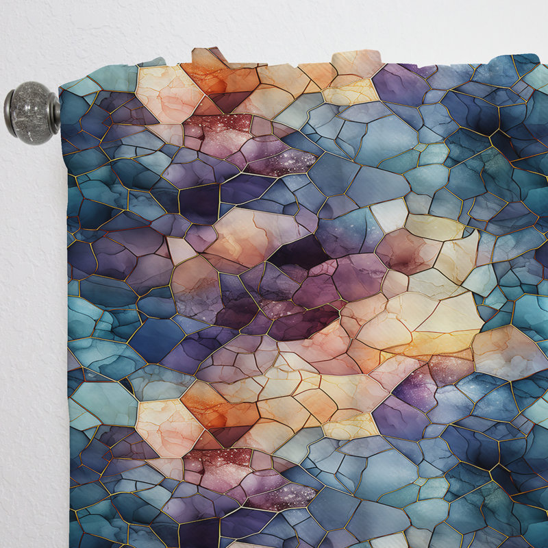 Moody Mosaic Ii Moody Patterns I - Rideau en velours Glam - obscurcissant - 1 panneau, L 52 po x L 63 po