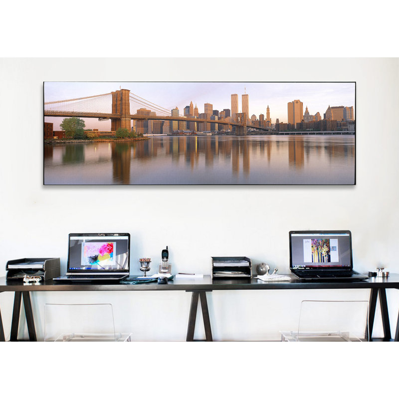 « panoramique brooklyn bridge manhattan, new york », reproduction de photo sur toile, H 20 po x l 60 po x P 1,5 po