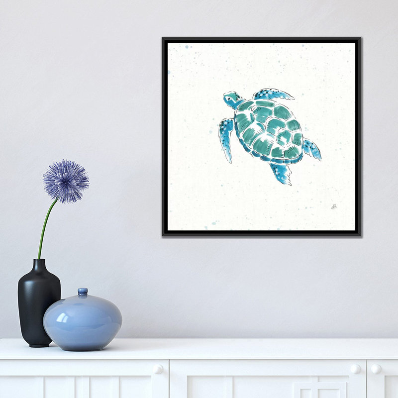 «Maritime VII», reproduction d'impression sur toile, H 18 po x l 18 po x P 1,5 po, Toile avec cadre noir, Pas de tapis