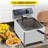 1700W Commercial Electric Deep Fryer 11L Detachable Stainless Steel Heating Element & Oil Drain Valve with Overheat Protection for Home & Restaurant