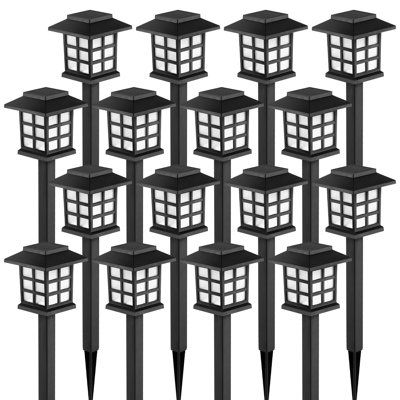 GIGALUMI LED Solar Lights, 16 Pack Waterproof Walkway Lights, 10 Hours Lighting for Outdoor Garden & Yard