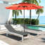 Parasol à 3 niveaux en aluminium 10 pi pour pelouse - Pour la piscine, la cour arrière orange, la terrasse de la piscine-420511173
